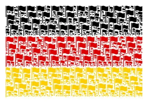 Germany Flag Collage of Waving Flag Items Illustrazione stock