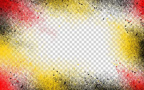 Germany flag colors splatter frame isolated transparent background Illustrazione stock