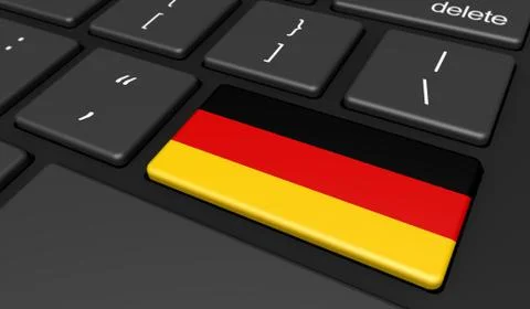 Germany Flag Computer Button Key Stock Illustration