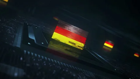 Germany flag on computer cpu Stock Footage 317075132