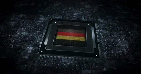 Germany flag on computer cpu Stock Footage 317075379