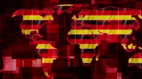 Germany flag earth map glowing technology motion news background Stock Footage 264603148
