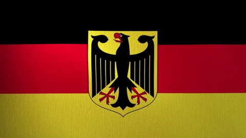 Germany flag flutters in the wind against a looped background. Stock Footage 317988524