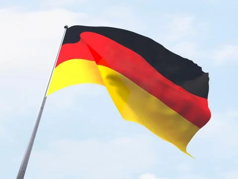 Germany flag flying on clear sky. 스톡 일러스트