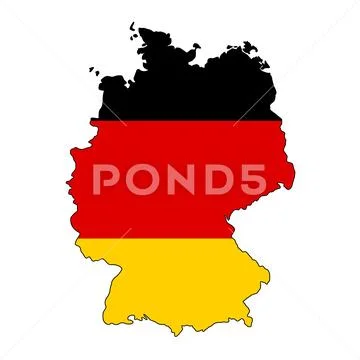Germany flag in form of map. Federal Republic of Germany. National flag concept Stock Illustration