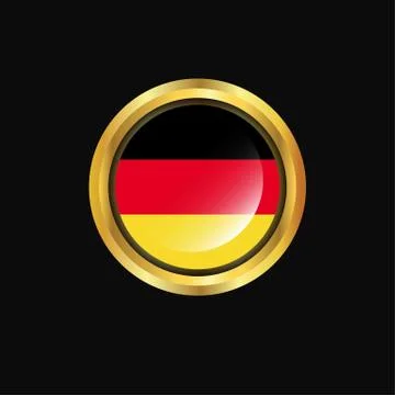 Germany flag Golden button Illustrazione stock