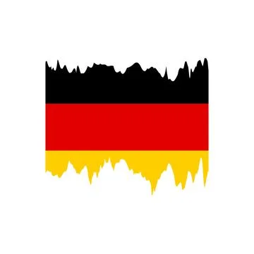 Germany Flag Grunge Torn Edge Black Background Stock Illustration