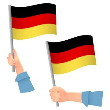 Germany flag in hand icon Stock Illustration