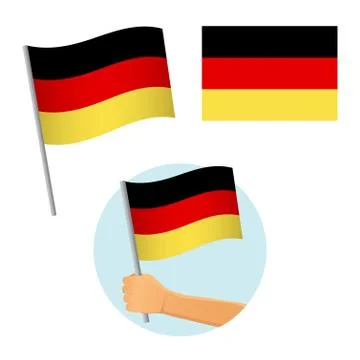 Germany flag in hand Stock Illustration