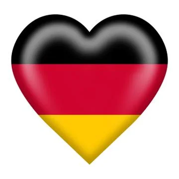 Germany flag heart button isolated on white with clipping path Stock Illustration