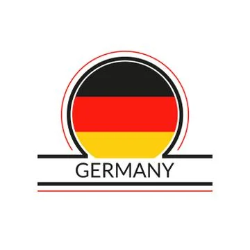 Germany flag icon. German circle logo or badge. Vector illustration. Stock Illustration