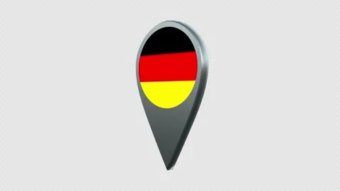 Germany Flag Location Map Marker Pin With Alpha Channel 库存影片 347224139