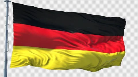 Germany Flag Loop Waving With Alpha Channel Video Stock Footage 318226170