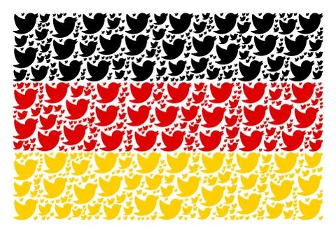 Germany Flag Mosaic of Bird Items Illustrazione stock
