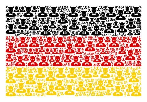 Germany Flag Mosaic of Devil Icons 库存插图