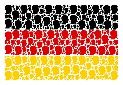 Germany Flag Mosaic of Man Head Profile Icons Illustrazione stock