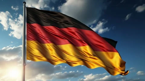 Germany flag moving dynamically in slow motion Stock Footage 317017271