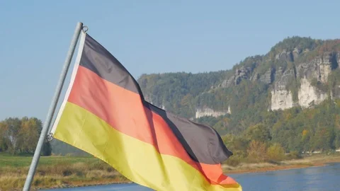 Germany flag outdoors Stock Footage 101979076