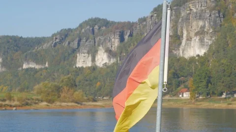 Germany flag outdoors Stock Footage 101979087