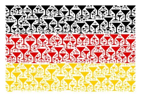Germany Flag Pattern of Alcohol Glass Icons Stock Illustration