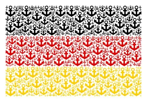 Germany Flag Pattern of Anchor Icons Stock Illustration