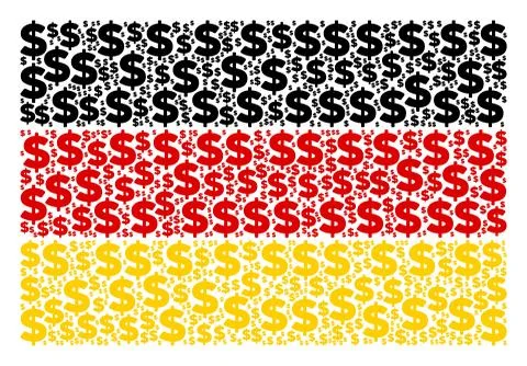Germany Flag Pattern of Dollar Icons Illustrazione stock