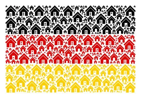 Germany Flag Pattern of Home Icons Stock Illustration
