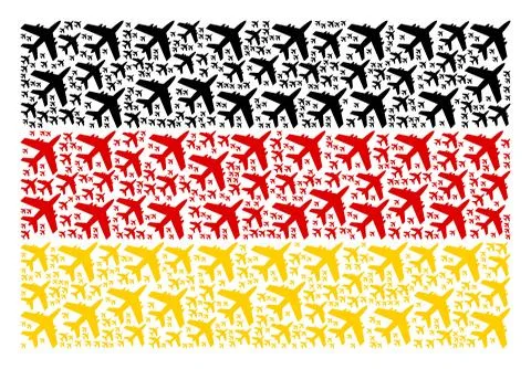 Germany Flag Pattern of Jet Plane Items Stock Illustration