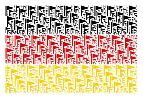 Germany Flag Pattern of Triangle Flag Items 스톡 일러스트