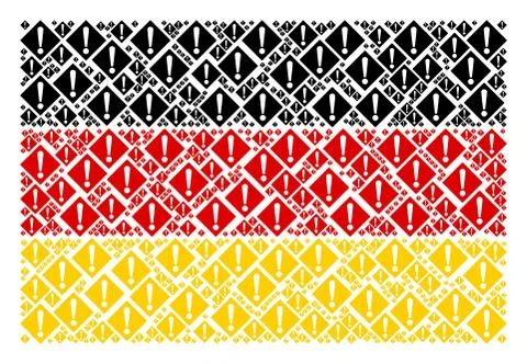 Germany Flag Pattern of Warning Icons Stock Illustration