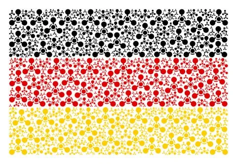 Germany Flag Pattern of WMD Nerve Agent Chemical Warfare Icons Illustrazione stock