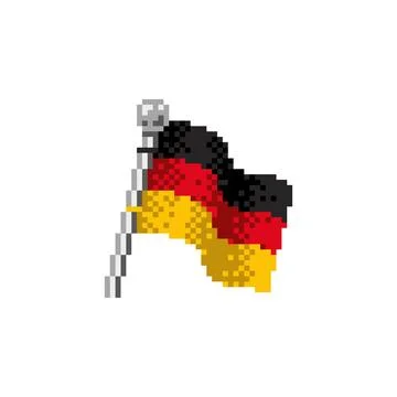 Germany Flag in Pixel Art Stock Illustration