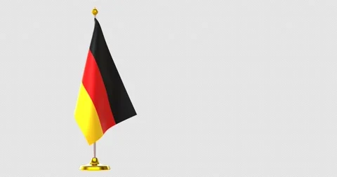 Germany flag on pole for countries summit Stock Footage 210467322