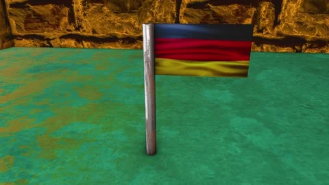 Germany Flag Post - Orbiting Shot Stock Footage 270538153
