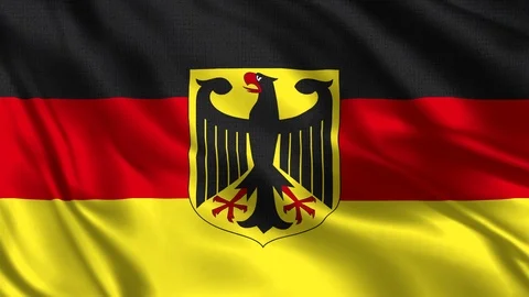 Germany Flag - Realistic 4K -30 fps flag of the Germany waving in the wind. Stock Footage 92640546