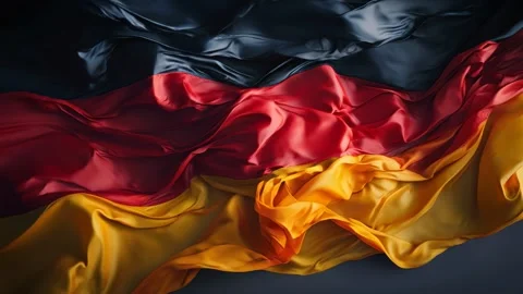 Germany flag rippling under dramatic sunlight Video stock 317017248