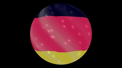 Germany flag in a round ball rotates. Flicker and shine. Animation loop Stock Footage 110406094