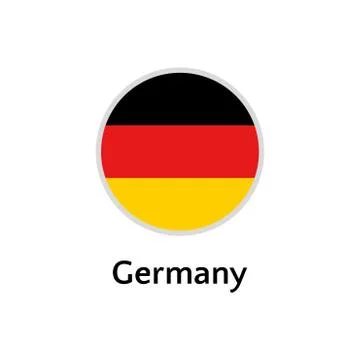 Germany flag round flat icon Stock Illustration