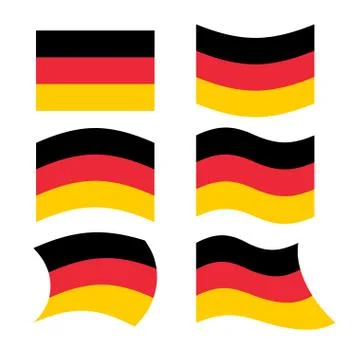 Germany flag. Set of flags of German Republic in various forms. Developing Ge Stock Illustration
