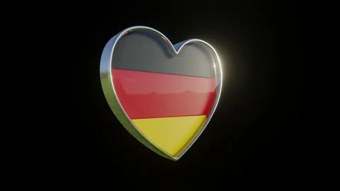 Germany Flag in the Shape of 3D Heart. Stock Footage 132647808