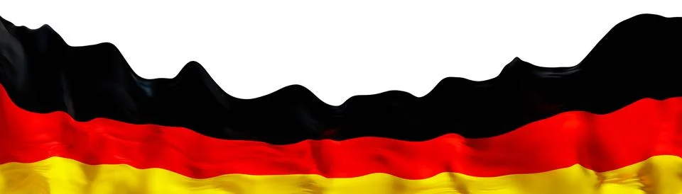 Germany flag is shown in a 3D render with clear background. The design includ Stock Photos