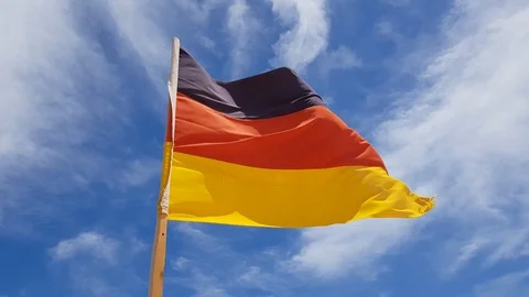 Germany flag on sky background Stock Footage 113559730