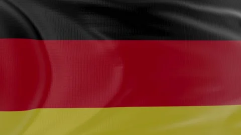 Germany flag in slow motion animation waving in the wind realistic Stock Footage 142987220