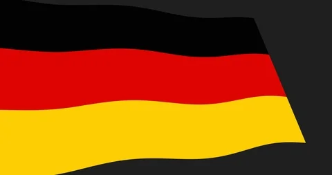 Germany flag slow waving in perspective, Animation 4K footage Stock Footage 90441405