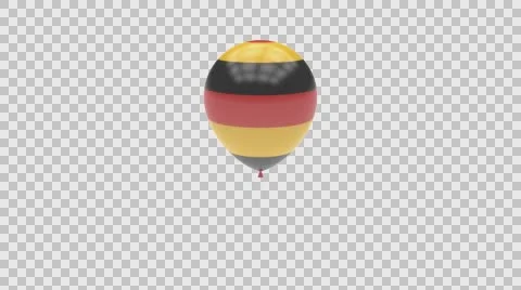 Germany flag textured balloon rotating Alpha Video stock 61404881
