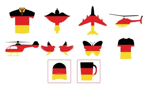 Germany Flag Vector And Illustration Collection. Stock Illustration