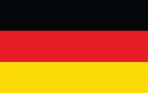 Germany flag vector graphic. Rectangle German flag illustration. Germany coun Stock Illustration
