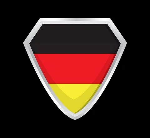 Germany flag vector. The sign of the German state. A shield with a red, Stock-Illustration
