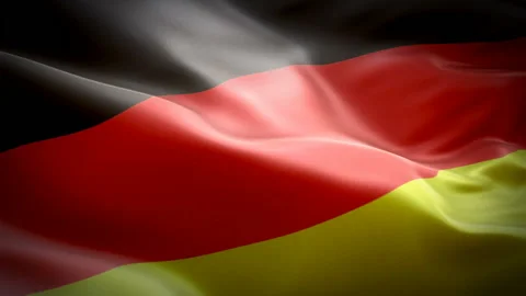 Germany flag video waving in wind. Realistic Deutchland Flag background Stock Footage 102497902