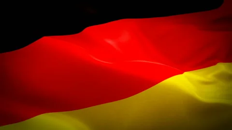 Germany flag video waving in wind. Realistic Deutchland Flag background Stock Footage 102497998